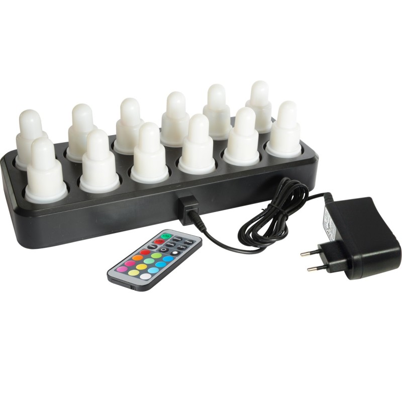LED-set, set complet de 12 LED rechargeable, multicolore LED-set, set complet de 12 LED rechargeable, multicolore