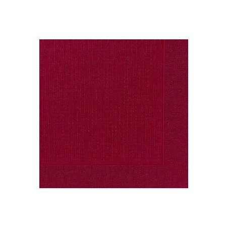 50 Klassik-Servietten, uni, bordeaux, 40 x 40, 1/4