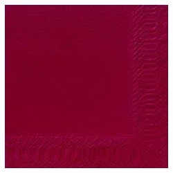 Serviettes 33x33 3 couches bordeaux