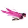 Petit oiseau sur pince , plumes, 6,5 x 1,8 cm, boîte de 4 pièces, fuchsia Petit oiseau sur pince , plumes, 6,5 x 1,8 cm, boîte de 4 pièces, fuchsia
