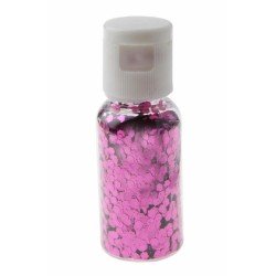 Paillettes in tubo, PP, 2,5 mm, 1 tubo di 15 grammi, fucsia