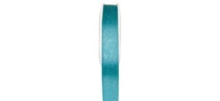 1 Ruban satin double face turquoise, bobine de 25 mètres