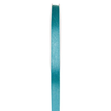 1 Ruban satin double face turquoise, bobine de 25 mètres