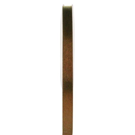 1 Ruban satin double face chocolat, bobine de 25 mètres