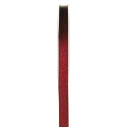 1 Ruban satin double face bordeaux, bobine de 25 mètres