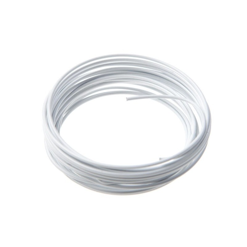 Fil métallique, aluminium, 2 mm, 5 mètres, blanc Fil métallique, aluminium, 2 mm, 5 mètres, blanc
