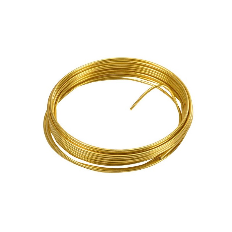 Draht, Aluminium, 2 mm, 5 Meter, Gold Draht, Aluminium, 2 mm, 5 Meter, Gold