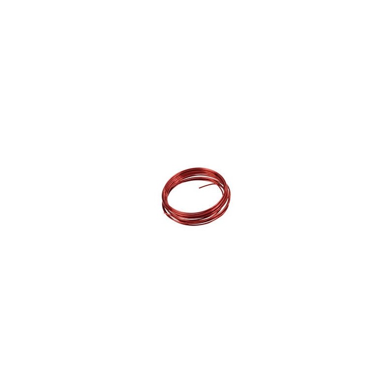 Fil métallique, aluminium, 2 mm, 5 mètres, rouge Fil métallique, aluminium, 2 mm, 5 mètres, rouge