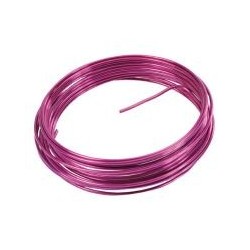 Fil métallique, aluminium, 2 mm, 5 mètres, fuchsia