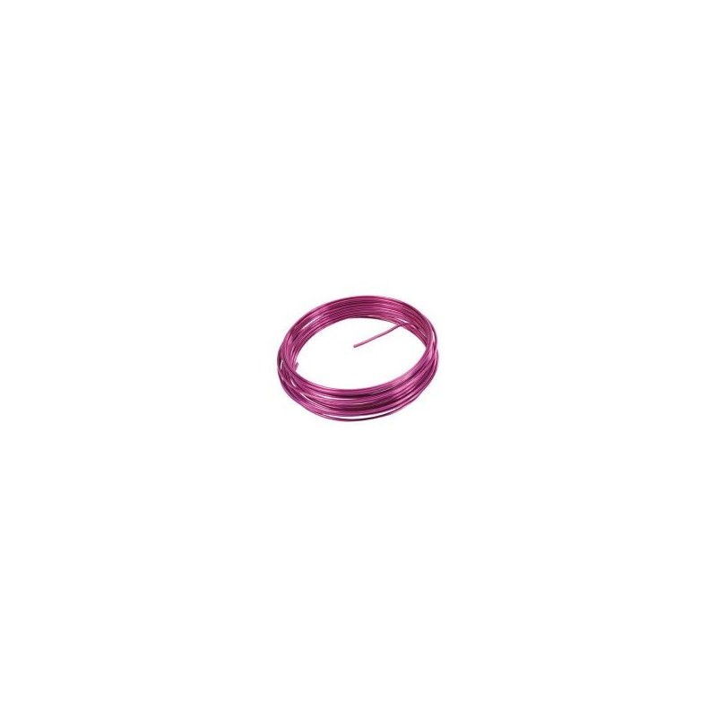 Fil métallique, aluminium, 2 mm, 5 mètres, fuchsia Fil métallique, aluminium, 2 mm, 5 mètres, fuchsia