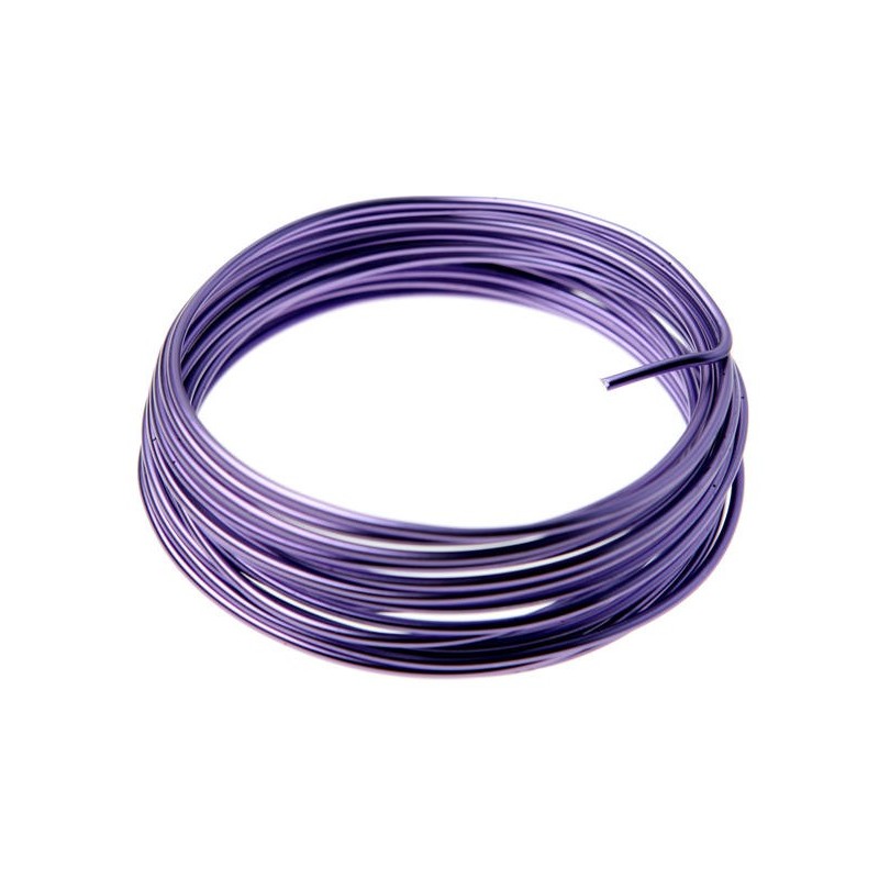 Fil métallique, aluminium, 2 mm, 5 mètres, parme Fil métallique, aluminium, 2 mm, 5 mètres, parme