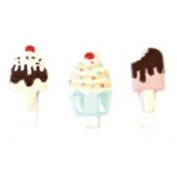 6 pincettes cornets de glaces (résine)
