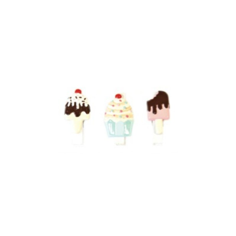 6 pinzette coni gelato (resina) 6 pinzette coni gelato (resina)