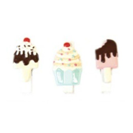 6 pinzette coni gelato (resina)