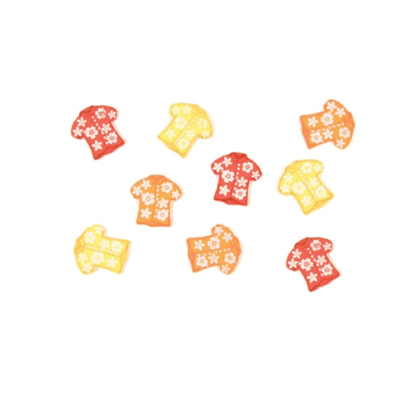 Sachet de 16 chemises en bois, Hawai, 3.5 cm Sachet de 16 chemises en bois, Hawai, 3.5 cm