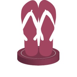 4 marque place, Tong fuschia, 4 cm