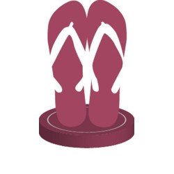 4 segnaposto, Tong fuschia, 4 cm