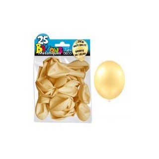 25 Ballons crystal, metallisiert, cream