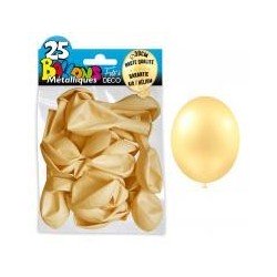 25 ballons métal ivoire
