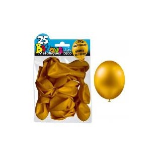 25 palloncini in metallo oro. D. 30cm