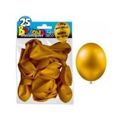 25 ballons métal or