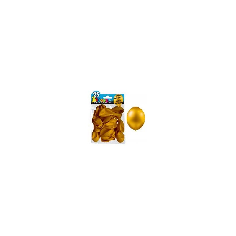 25 Ballons crystal, metallisiert, gold 25 Ballons crystal, metallisiert, gold