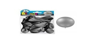 25 ballons métal argent