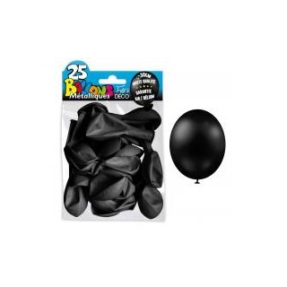 25 ballons métal noir