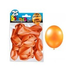 25 ballons métal orange corail