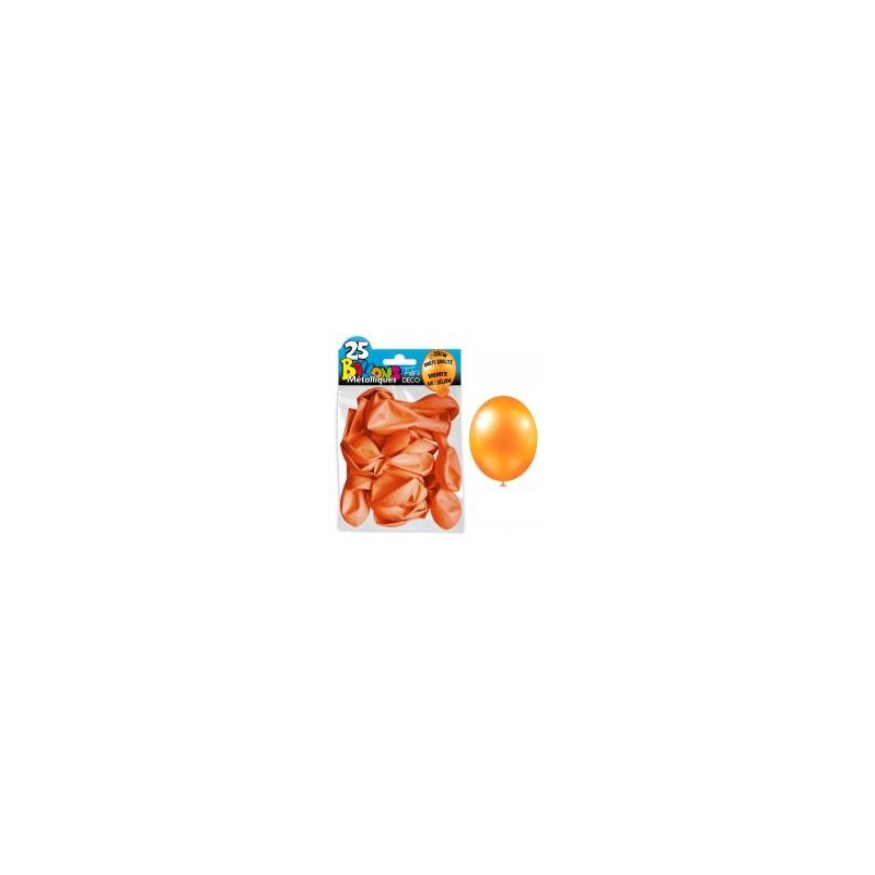 25 ballons métal orange corail
