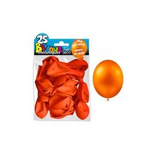 25 palloncini in metallo arancione. D. 30cm