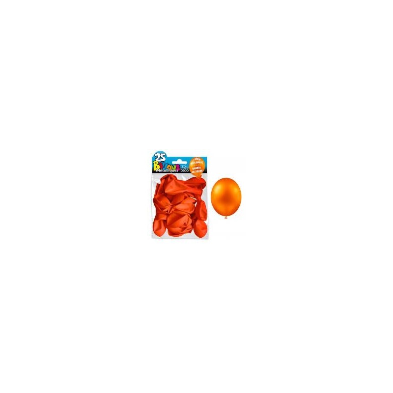 25 ballons métal orange 25 ballons métal orange