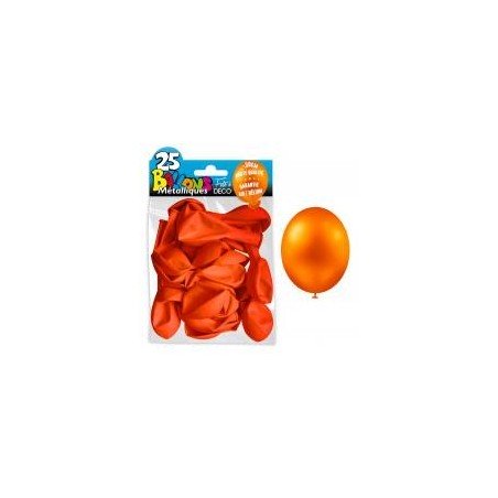 25 Ballons crystal, metallisiert, orange