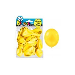 25 Ballons crystal, metallisiert, gelb