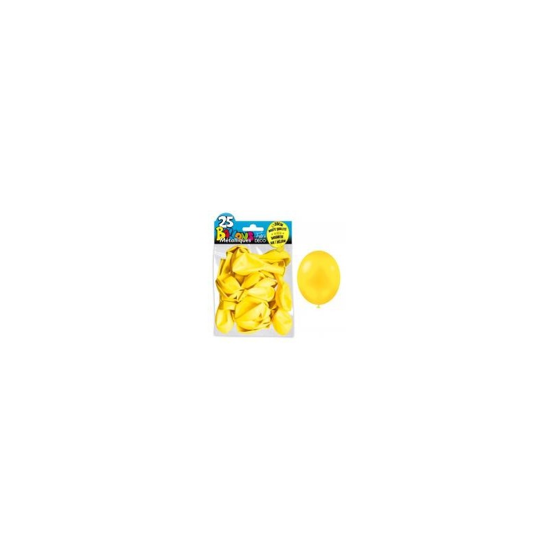 25 ballons métal jaune citron 25 ballons métal jaune citron