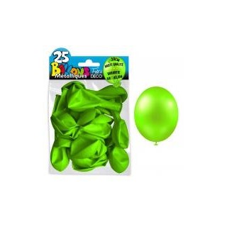 25 ballons métal vert pomme