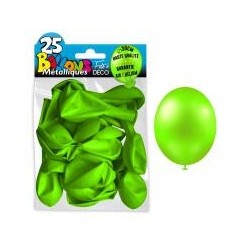 25 ballons métal vert pomme