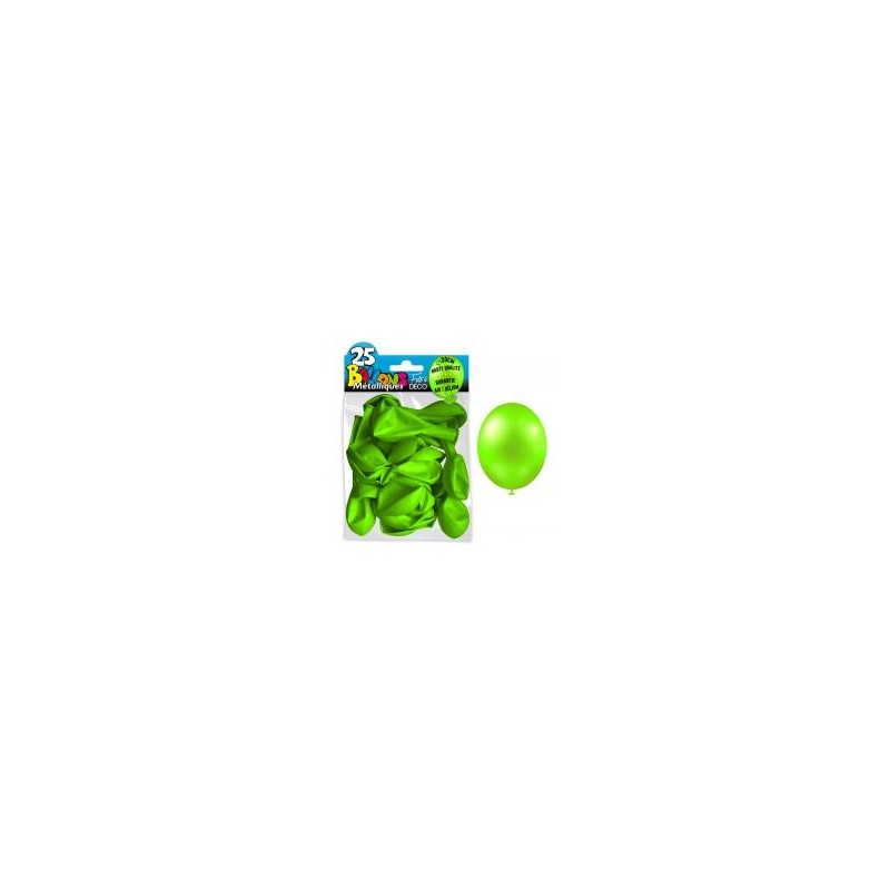 25 ballons métal vert pomme