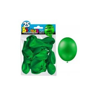 25 palloncini in metallo verde. D. 30cm