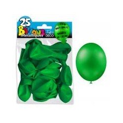 25 palloncini in metallo verde. D. 30cm