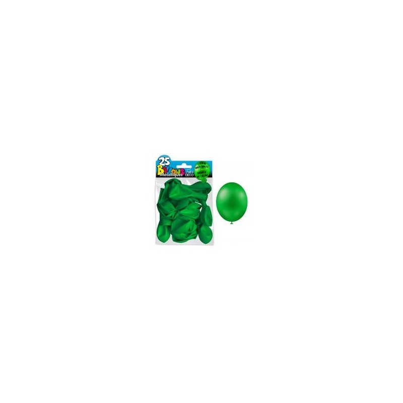 25 ballons métal vert 25 ballons métal vert