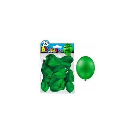 25 palloncini in metallo verde. D. 30cm