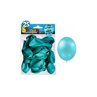 25 palloncini in metallo blu ciaro. D. 30cm
