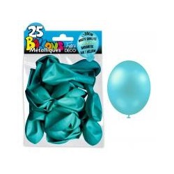 25 palloncini in metallo blu ciaro. D. 30cm