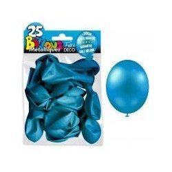 25 ballons métal bleu