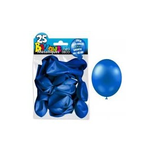 25 ballons métal bleu marine