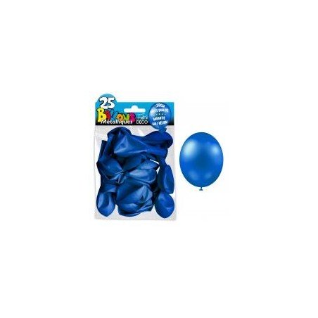 25 ballons métal bleu marine