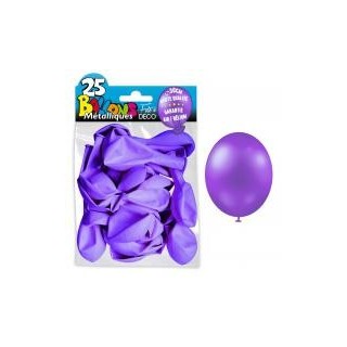 25 ballons métal violet clair