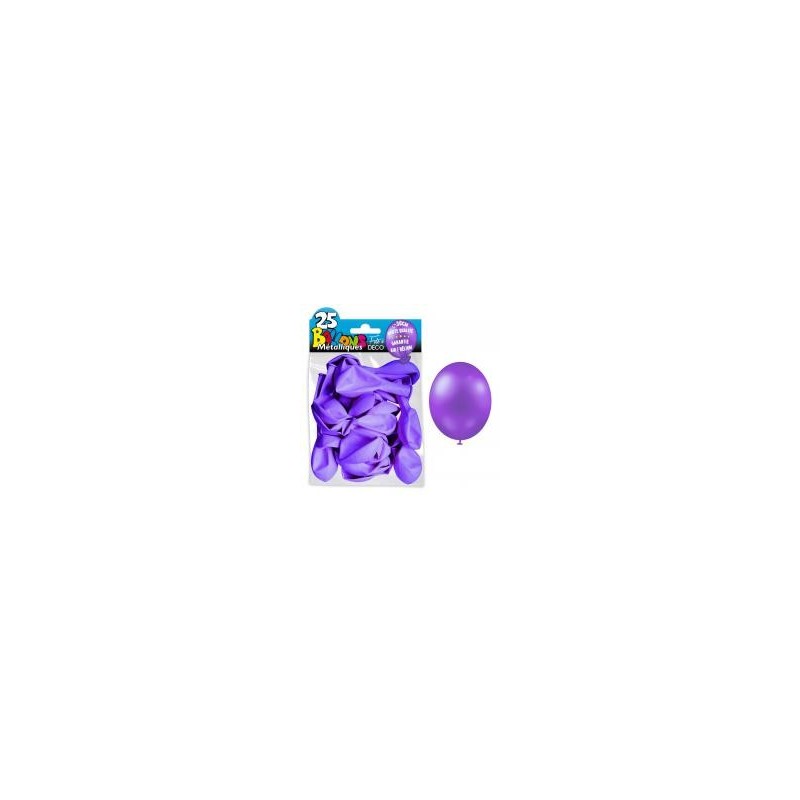 25 ballons métal violet clair 25 ballons métal violet clair