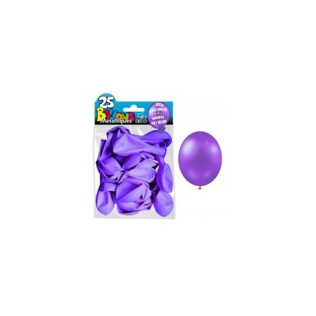 25 ballons métal violet clair